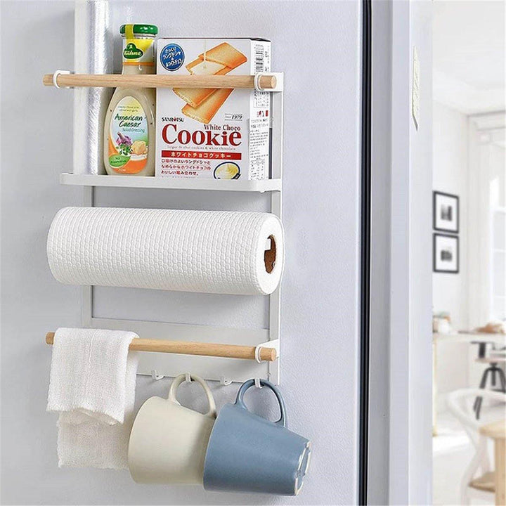 Kitchen Magnetic Storage Rack Fridge Rack Side Shelf Sidewall Holder Organizer Kitchen Storage Container - MRSLM