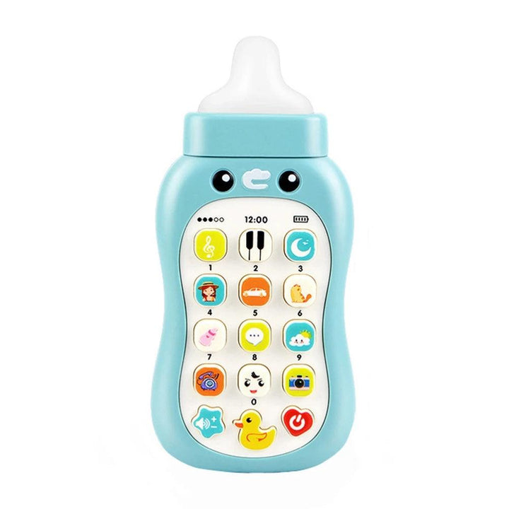 Baby Pacifier Simulation Mobile Phone Music Baby Bottle Soft Glue Can Bite Baby 0-1 year Old Early Education Boy Girl Toy - MRSLM