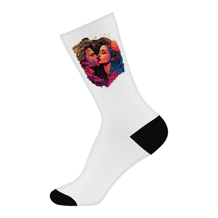 Passion Socks - Couple Print Novelty Socks - Unique Crew Socks - MRSLM