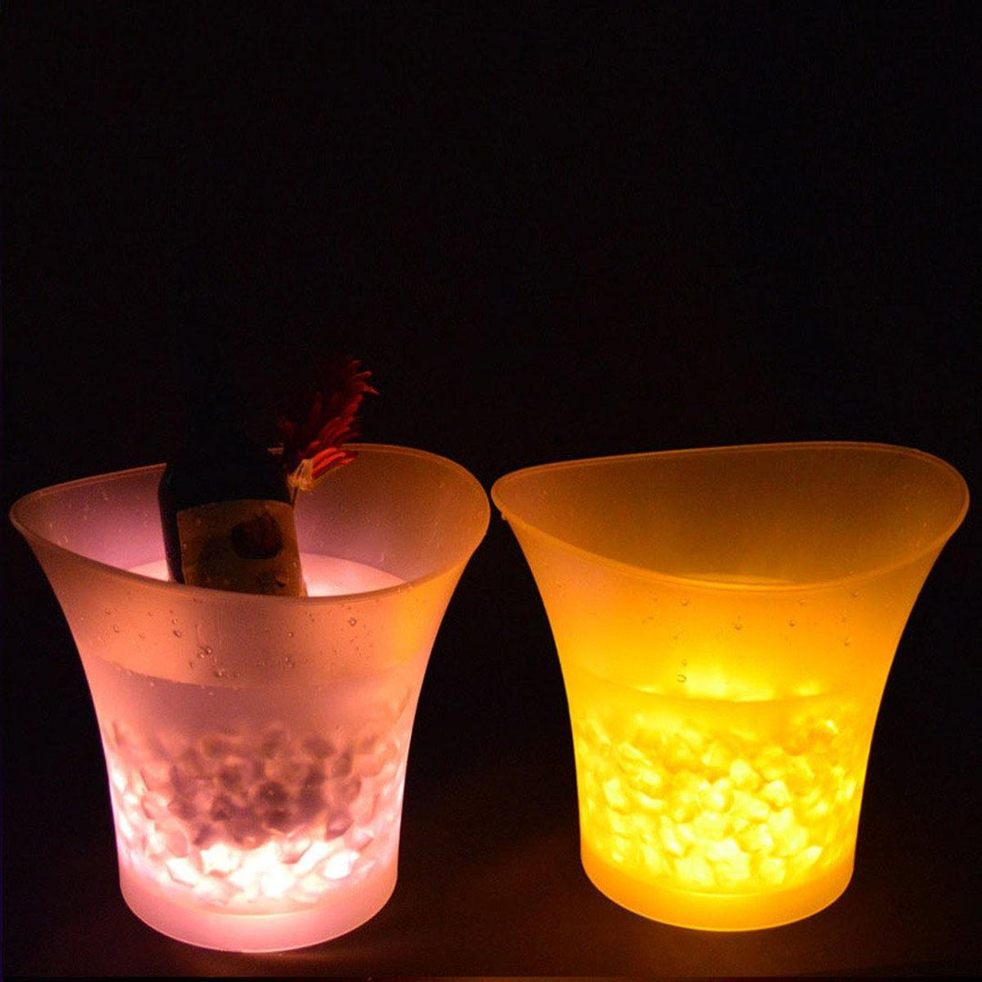 7 Colors LED Light Ice Bucket Drinks Ice Cooler Bar Party 5L - MRSLM