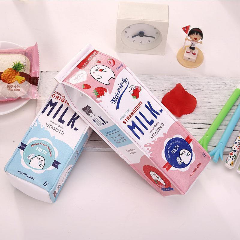 WAM PC-03 Milk Bottle Pencil Case PU Pen Storage Bag Pouch Office School Stationery Supplies - MRSLM