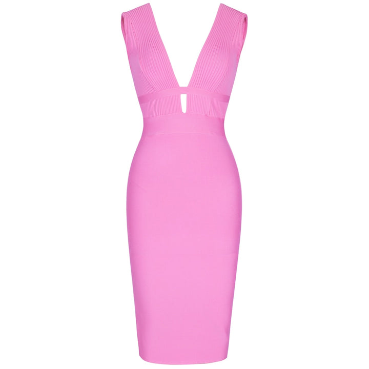 V-Neck Bodycon Women's Dress