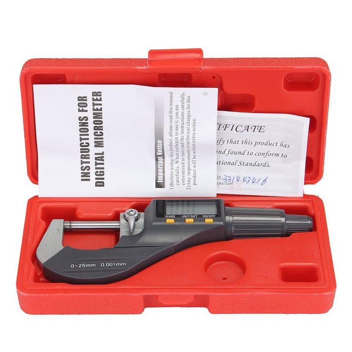 LCD Electronic Digimatic Micrometer Professional 0-25mm Outside 0-1inch/0.00005inch - MRSLM