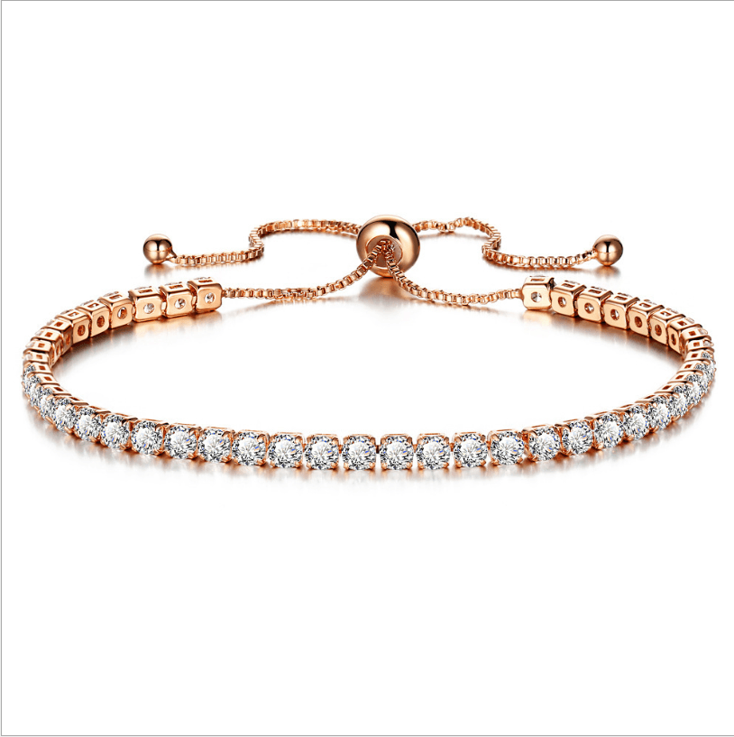 European and American cross-border exclusive jewelry inlaid crystal push-pull bracelet ladies gold full diamond single-row jewelry wholesale - MRSLM