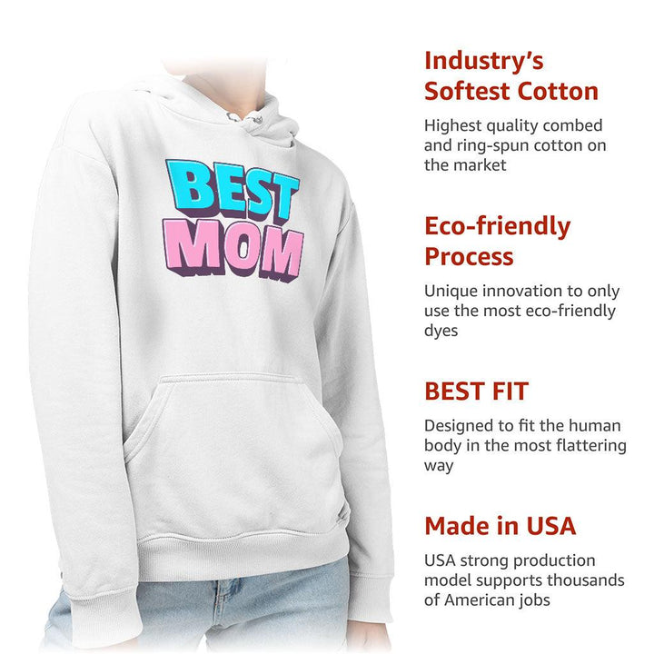 Best Mom Sponge Fleece Hoodie - Cute Hoodie - Gift Hooded Sweatshirt - MRSLM