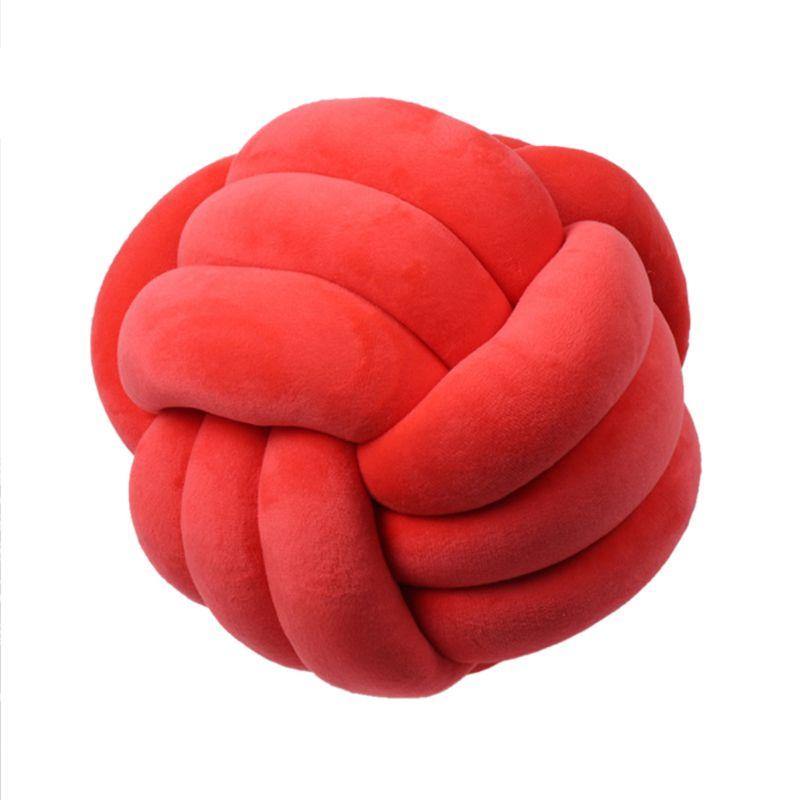 Knotted Plush Ball Design Round Throw Pillow - MRSLM