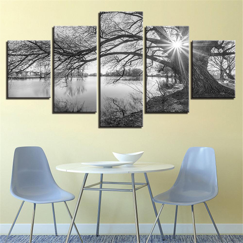 5 Panels Unframed Modern Canvas Art Oil Painting Picture Room Wall Art Pictures Home Wall Decoration Supplies - MRSLM