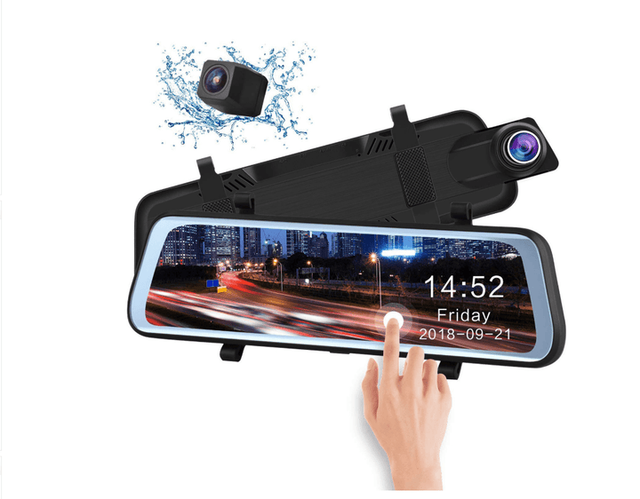 Front and Rear Dual Recording Rear View Mirror Dash Cam (Black Memory 2G 16G USB) - MRSLM