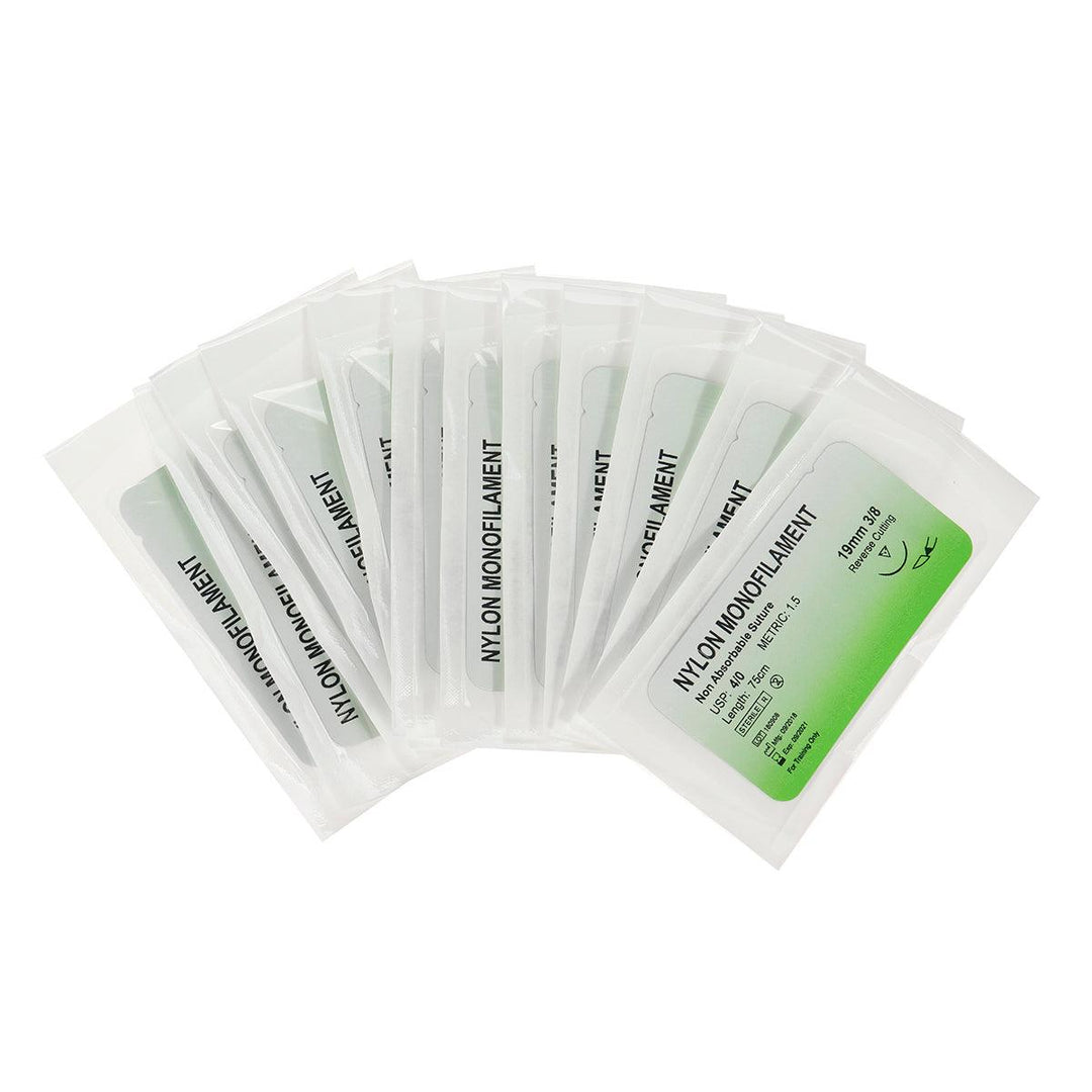 12Pcs/Set Nylon Monofilament Medical Thread w/ Needle Suture Training Practice Student Training - MRSLM