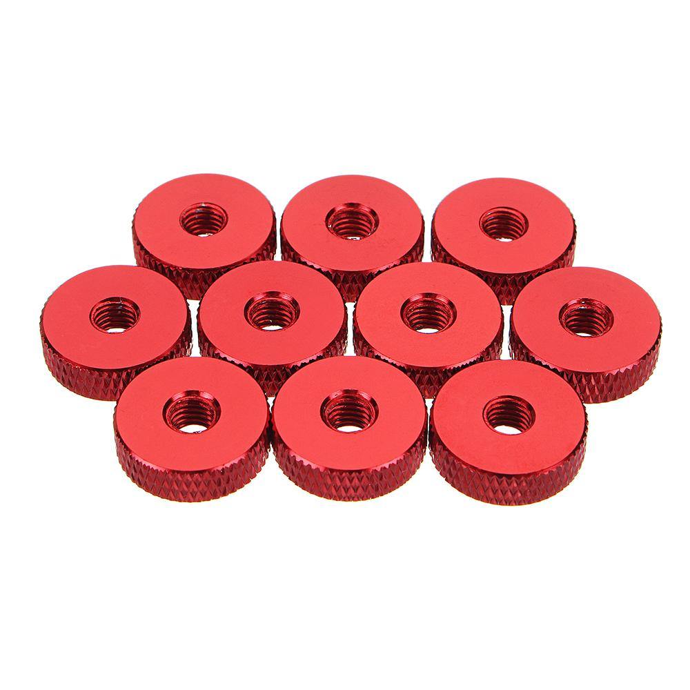 Suleve M5AN1 10Pcs M5 Manual Knurled Thumb Screw Nut Spacer Flat Washer Aluminum Alloy Multicolor - MRSLM