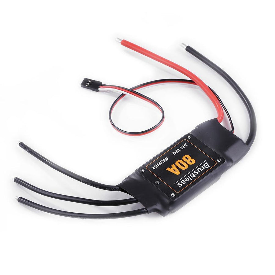 RC Brushless ESC 80A UBEC 2S-6S Electronic Speed Controller with BEC DIY Module for RC Airplane FPV Racing Drone Plane Aircraft Boat Car - MRSLM