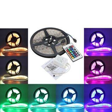 3X 5M 5050 RGB Waterproof 300 LED Strip Light 24 Key Controller DC12V - MRSLM