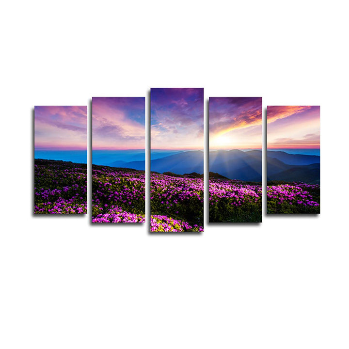 5Pcs Canvas Print Paintings Scenery Oil Painting Wall Decorative Printing Art Picture Frameless Home Office Decoration - MRSLM