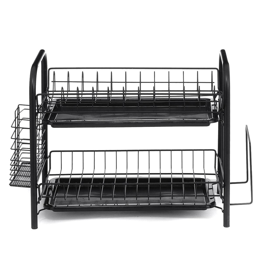 2/3 Tier Stainless Steel Dish Rack Drainer Cutlery Kitchen Storage Holder - MRSLM