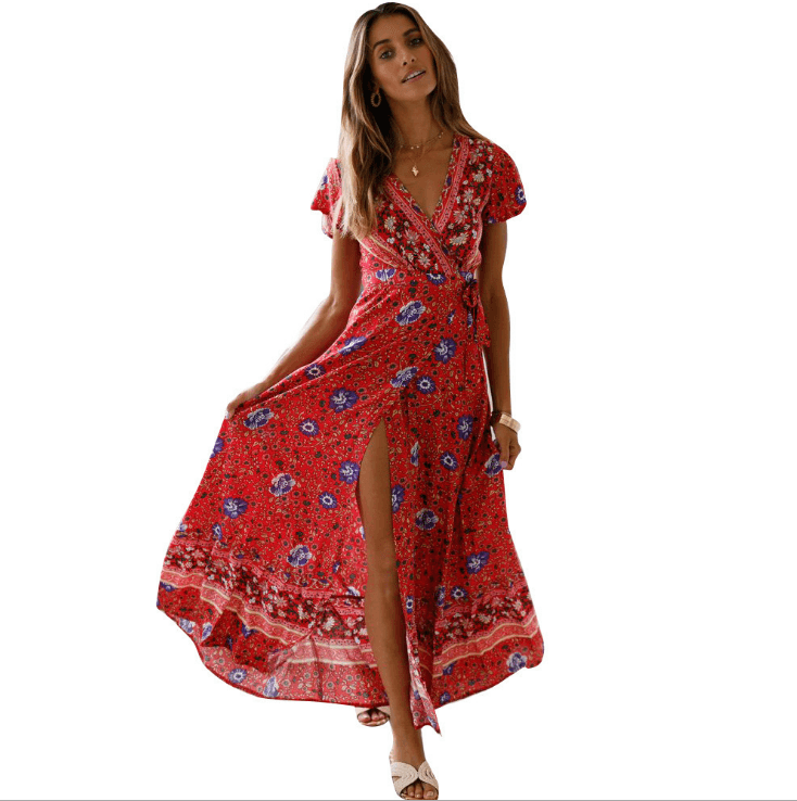 Printed Dress Sexy Dress - MRSLM