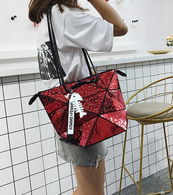 New wave high-grade bag oceanic laser single shoulder large capacity class handbag - MRSLM