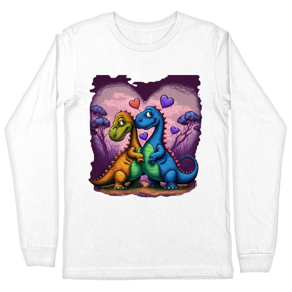 Love Long Sleeve T-Shirt - Dinosaur T-Shirt - Colorful Long Sleeve Tee - MRSLM