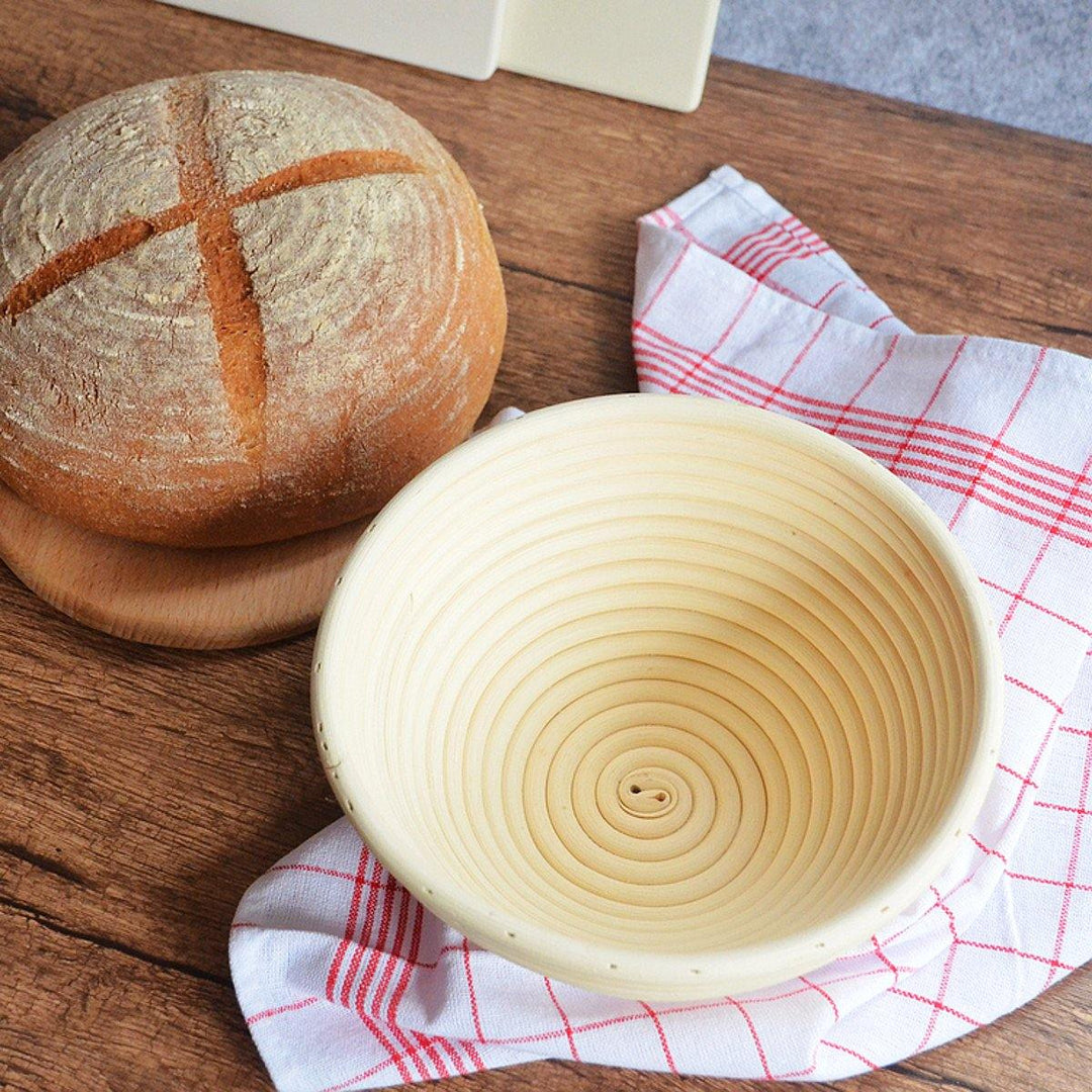 Round Banneton Brotform Rattan Basket Bread Dough Proofing Rising Loaf Proving 4 Sizes - MRSLM