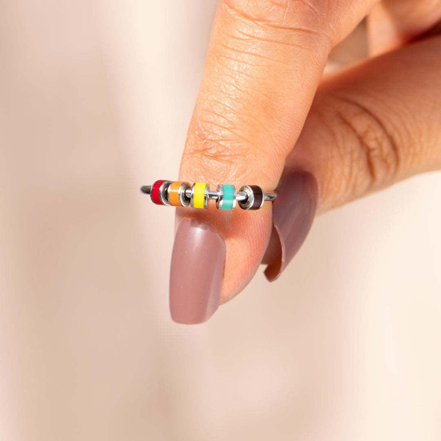 Women's Live Broadcast Net Celebrity Temperament Fashion Ring With Colorful Beads - MRSLM