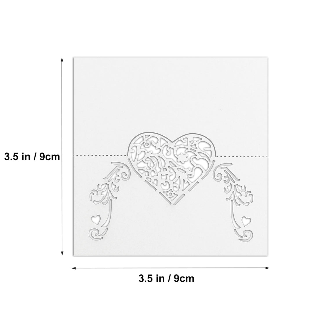 Lace Heart Place Cards 50 Pcs Set