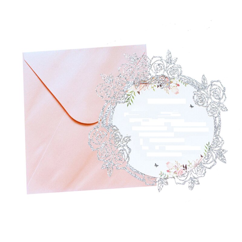 Glitter Invitation Cards 50 Pcs Set