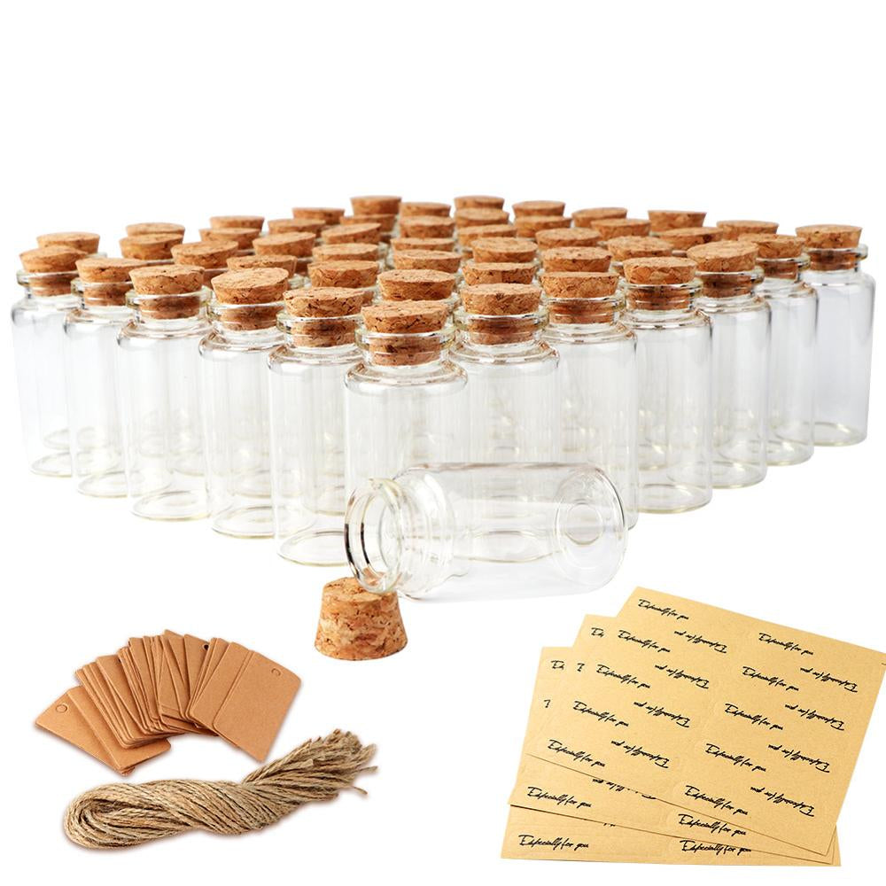 Mini Clear Glass Bottles with Cork for Wedding