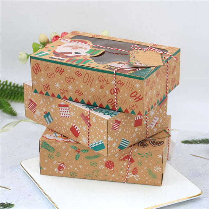 Kraft Paper Christmas Gift Box 12 Pcs Set