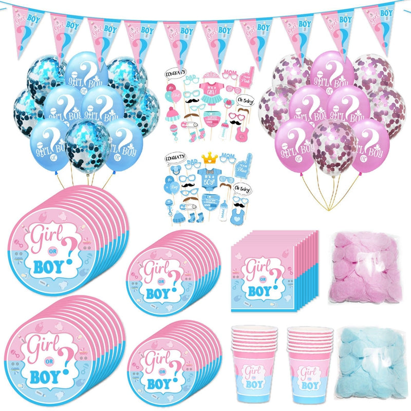 Gender Reveal Party Tableware Set & Decorations