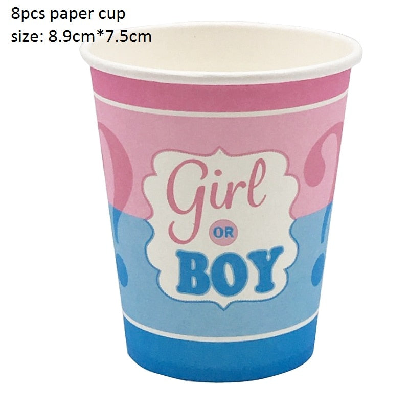 Gender Reveal Party Tableware Set & Decorations