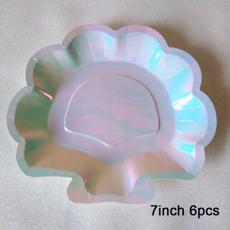 Sparkle Shell Paper Plates 6 pcs Set