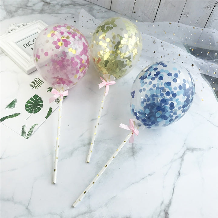 Confetti Balloon Cake Topper 10 Pcs Set