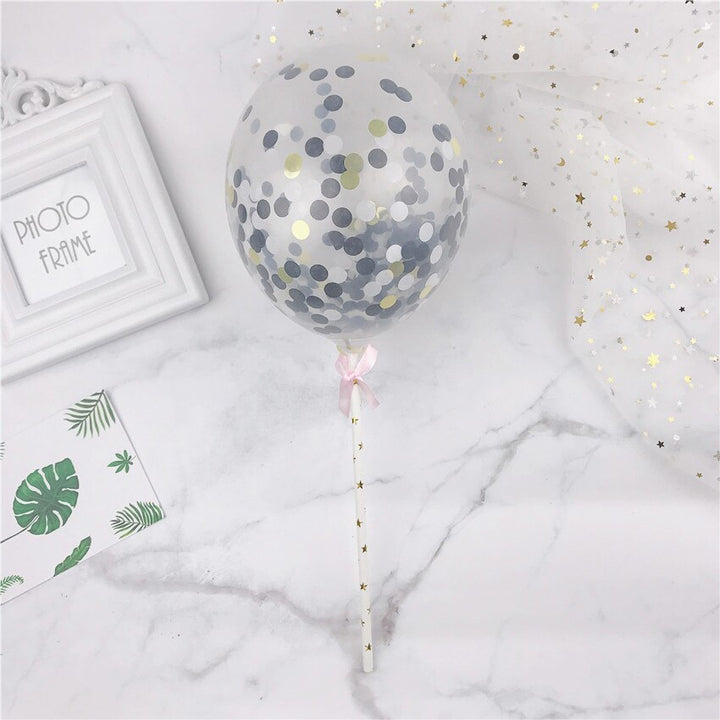 Confetti Balloon Cake Topper 10 Pcs Set