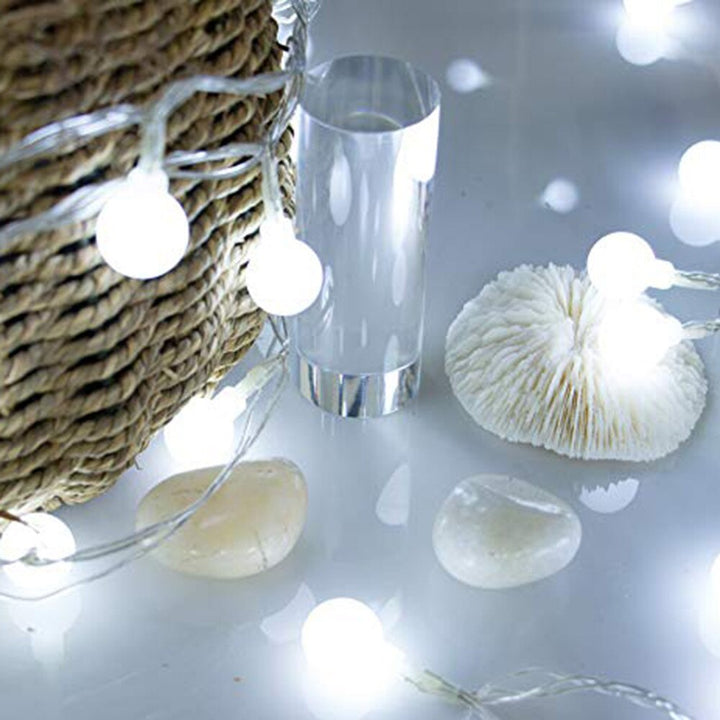 Warm White Rattan Ball LED String Light