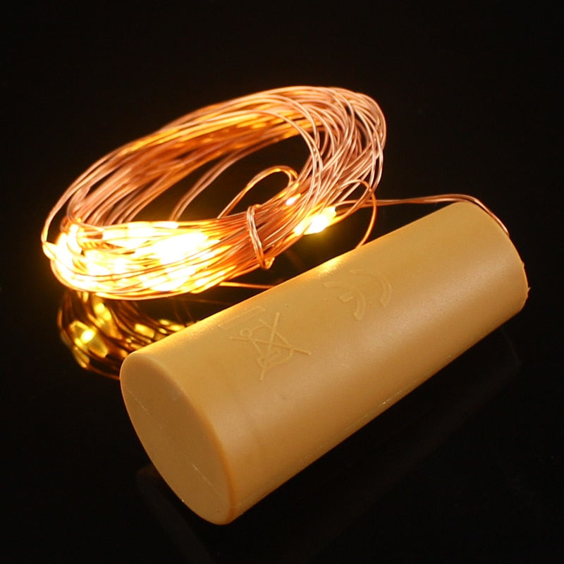 20 LEDs Copper Wire String Lights with Bottle Stopper