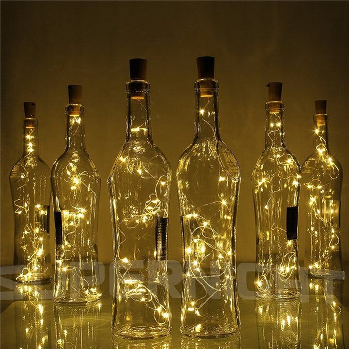 20 LEDs Copper Wire String Lights with Bottle Stopper