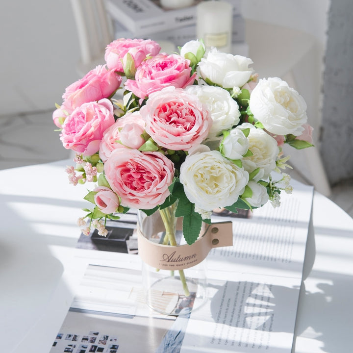 Colorful Artificial Peony Flowers Branch