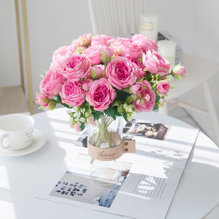 Colorful Artificial Peony Flowers Branch