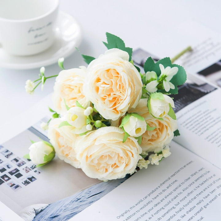 Colorful Artificial Peony Flowers Branch