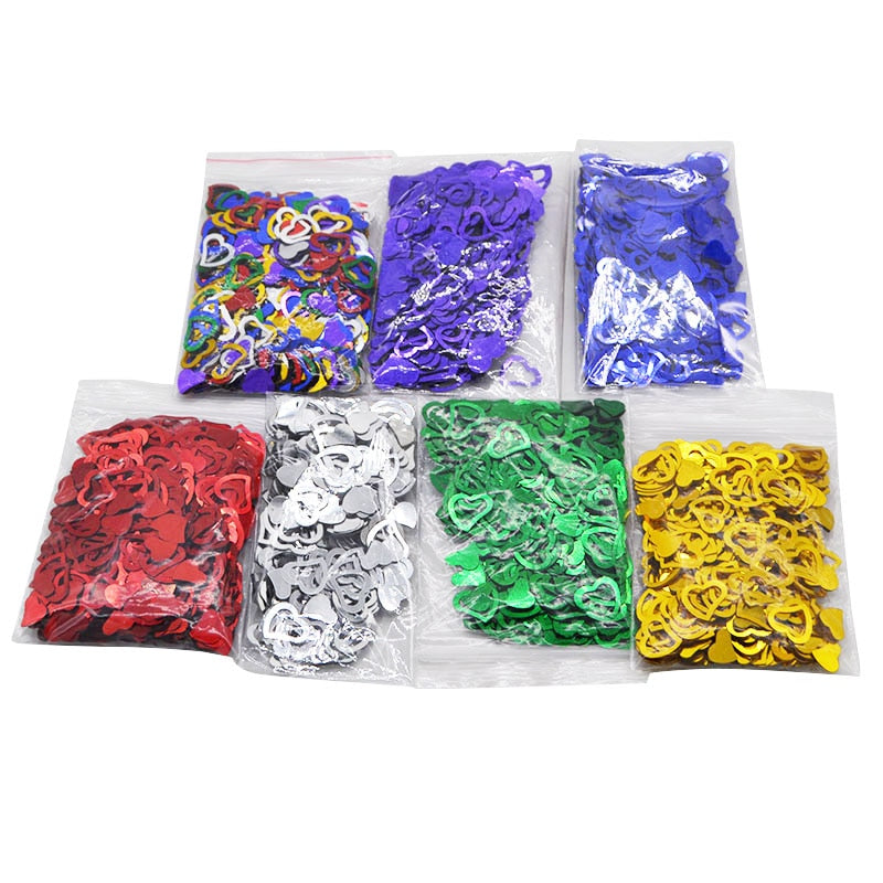 Set of 600 Colorful Confetti in Heart Shape