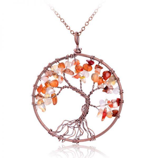 Natural stone tree of life purely handmade pendant necklace - MRSLM