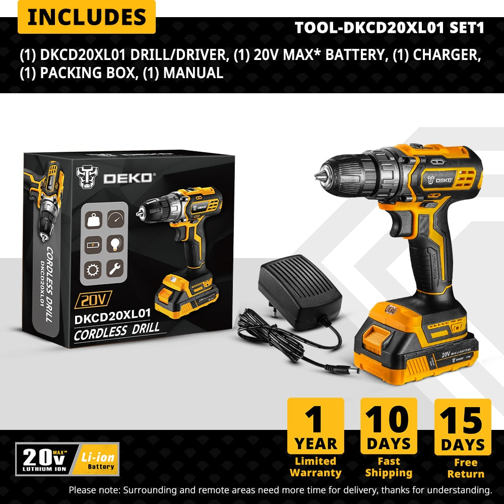 Rechargeable 20 V Electric Drill