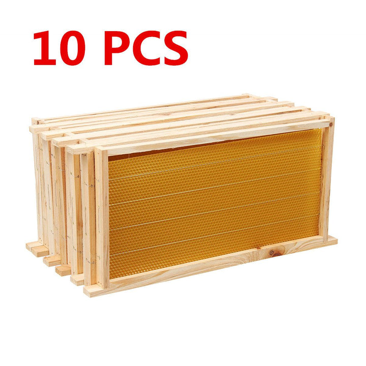 10Pcs Bees Wax Foundation Sheets Wood Beekeeping Pine Beehive Frame 49X23.5 cm - MRSLM