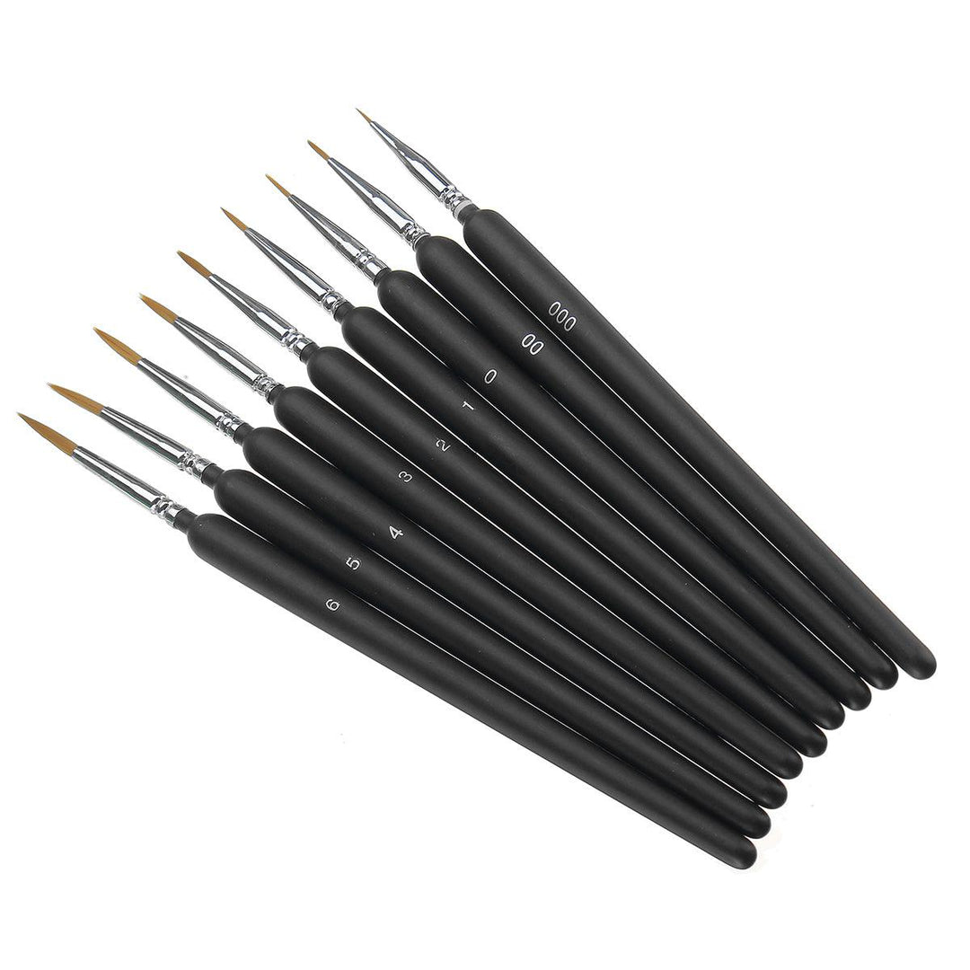 9Pcs Painting Brushes Hook Line Pens Wolf Tail Hair Brush School Office Art Supplies - MRSLM