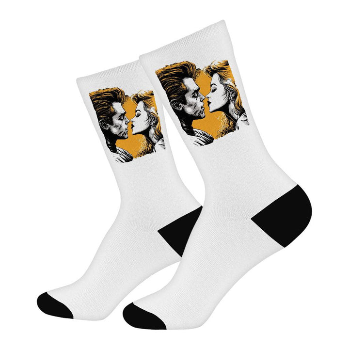 Bright Graphic Socks - Love Themed Novelty Socks - Unique Crew Socks - MRSLM