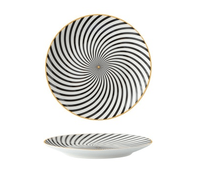 8-inch Nordic Style Geometric Series Ceramic Breakfast Plate Western Steak Flat Dish Plate Fruit Plate Decoration Hanging Plate - MRSLM