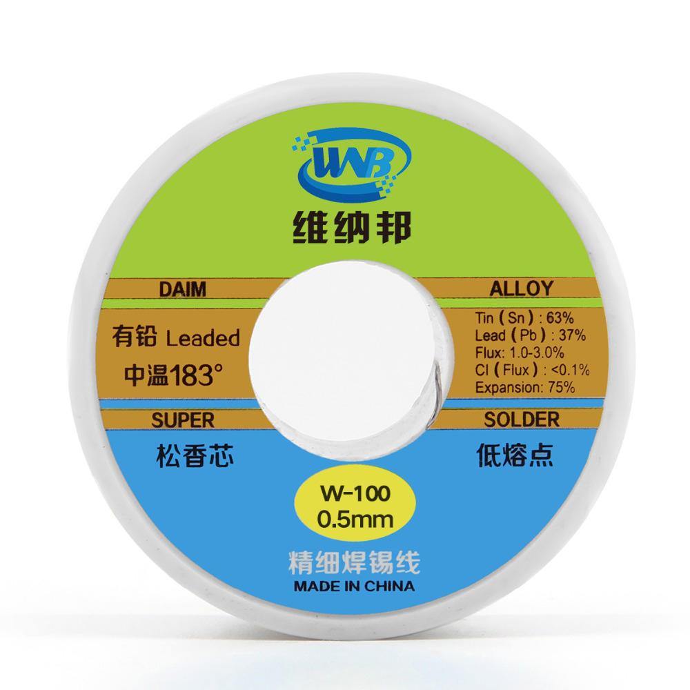 WNB 90g 63/37 Rosin Core Tin Lead 183℃ Melt Silver Solder Wire Welding Flux 2.0% Iron Cable Reel 0.3mm 0.4mm 0.5mm 0.6mm 0.8mm - MRSLM