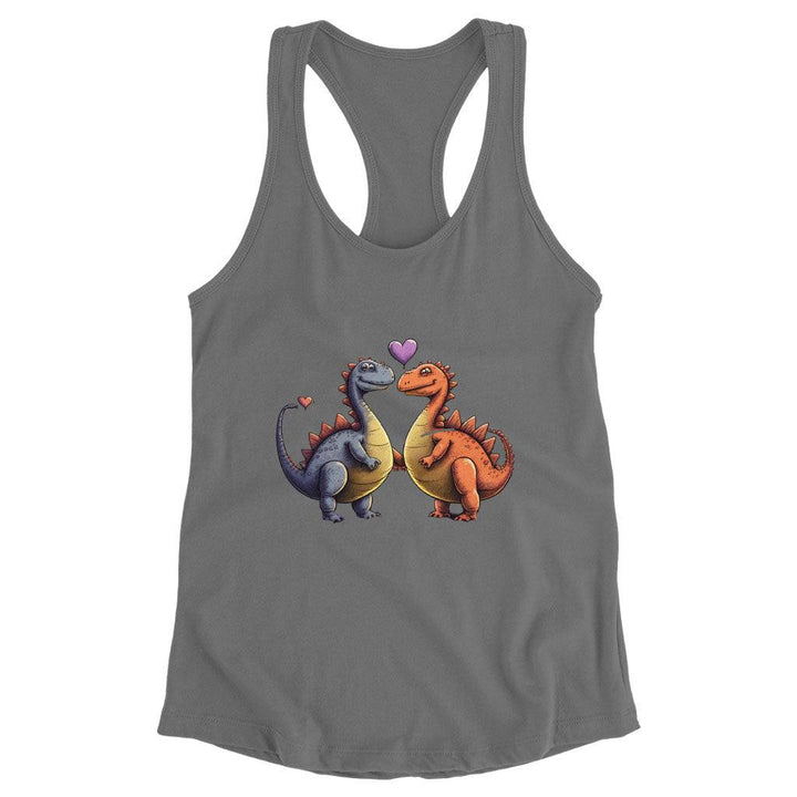 Love Couple Racerback Tank - Dinosaur Print Tank - Printed Workout Tank - MRSLM