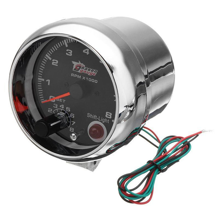 3.75 Inch 12V RPMx1000 Tacho Tachometer with Shift Light RPM Rev Gauge Meter - MRSLM