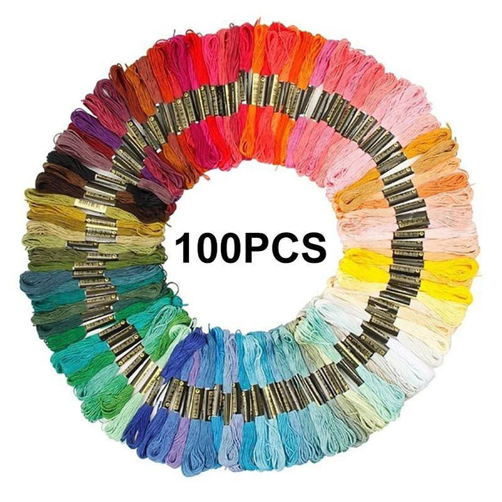 24/36/50/100/200PCS Cross Stitch Embroidery Thread 8m DIY Cotton Thread - MRSLM