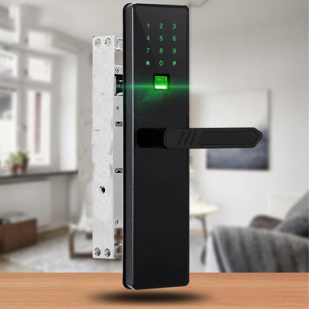 4in1 Digital Smart Door Anti-theft Lock Biometric Fingerprint Digital Code Electronic Deadbolt Control Security - MRSLM